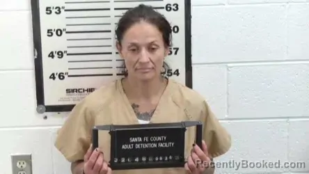 Mugshot of Andrea Wilma Garcia booked in Santa Fe County, New Mexico on August 26, 2026