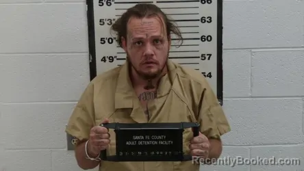 Mugshot of Brett Jude Armijo booked in Santa Fe County, New Mexico on August 27, 2026