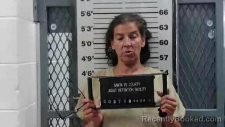 Mugshot of Catherine Montoya booked in Santa Fe County, New Mexico on August 27, 2026