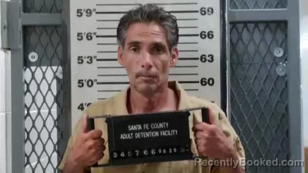 Mugshot of Joseph Robert Garcia booked in Santa Fe County, New Mexico on August 29, 2026