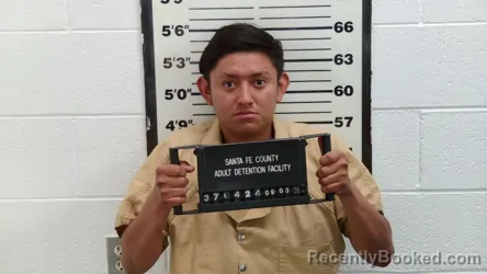Mugshot of Eswin Calderon Sanchez booked in Santa Fe County, New Mexico on September 3, 2026