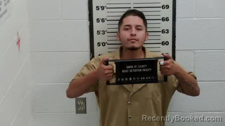 Mugshot of Noe Gybran Gijon Garcia booked in Santa Fe County, New Mexico on September 4, 2026