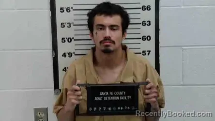 Mugshot of Joseph Alexander Franco Montes booked in Santa Fe County, New Mexico on September 6, 2026