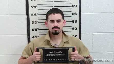 Mugshot of Isaac Andre Garcia booked in Santa Fe County, New Mexico on September 7, 2026