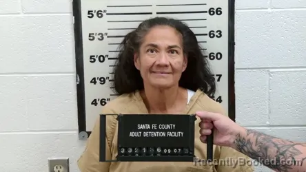 Mugshot of Cheryl Ann Arviso booked in Santa Fe County, New Mexico on September 7, 2026