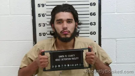 Mugshot of Omar Daniel Mendez booked in Santa Fe County, New Mexico on October 6, 2026