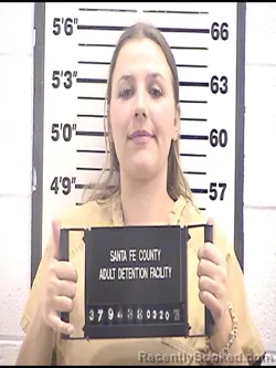 Mugshot of COURTNEY PAIGE BROOKOVER booked in Santa Fe County, New Mexico on March 20, 2026