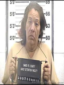 Mugshot of NICOLE SALAZAR MASCARENAS booked in Santa Fe County, New Mexico on March 21, 2026