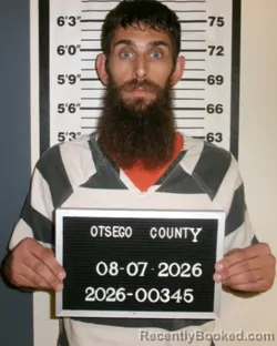 Mugshot of Brett Michael Adams booked in Otsego County, New York on August 7, 2026