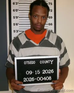 Mugshot of Kashawn Kyle Miller booked in Otsego County, New York on September 15, 2026