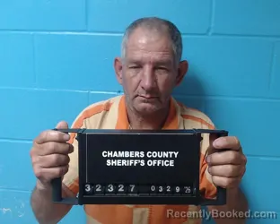 Mugshot of George Thomas Redmon booked in Chambers County, Texas on March 29, 2026