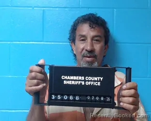 Mugshot of Rene Muniz booked in Chambers County, Texas on July 8, 2026