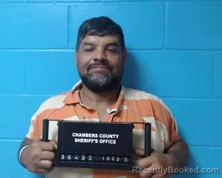 Mugshot of Juan Carlos Velazquez-Lopez booked in Chambers County, Texas on October 23, 2026