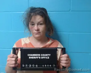 Mugshot of Ashley Dolores Bailes booked in Chambers County, Texas on August 4, 2026