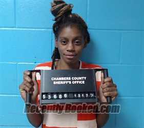 Mugshot of Damekia Lewis booked in Chambers County, Texas on October 24, 2026