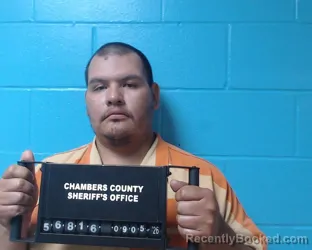 Mugshot of George Lucas Hernandez booked in Chambers County, Texas on September 5, 2026