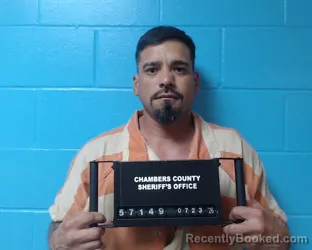 Mugshot of Noberto Guzman booked in Chambers County, Texas on July 23, 2026
