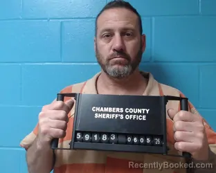 Mugshot of Richard Elmo Coon booked in Chambers County, Texas on June 5, 2026