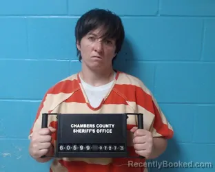 Mugshot of Shelby Lynn Hollaway booked in Chambers County, Texas on July 27, 2026