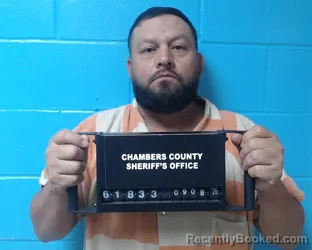 Mugshot of Ambrocio Ugarte-Jarmillo booked in Chambers County, Texas on September 8, 2026