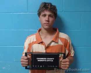 Mugshot of Lushias Daniel Cooper booked in Chambers County, Texas on April 3, 2026