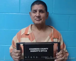 Mugshot of Arnold Cedio Montoya booked in Chambers County, Texas on August 31, 2026