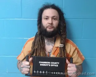 Mugshot of Jed Matthew Guidroz booked in Chambers County, Texas on March 20, 2026