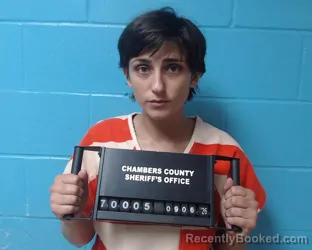Mugshot of Rachel Nicole Thompson booked in Chambers County, Texas on September 6, 2026