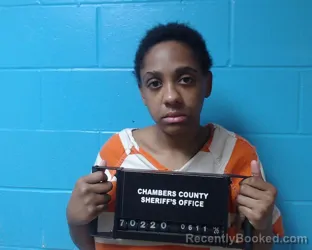 Mugshot of Ariel Rabaela Brown booked in Chambers County, Texas on June 11, 2026
