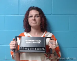 Mugshot of Kirsten Weaver booked in Chambers County, Texas on March 27, 2026