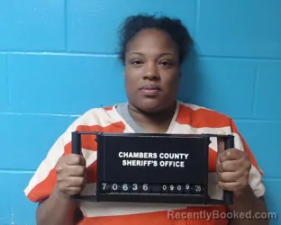 Mugshot of Charisma Janeen Menifee booked in Chambers County, Texas on September 9, 2026