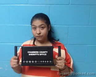 Mugshot of Annabelle Bratten booked in Chambers County, Texas on May 8, 2026