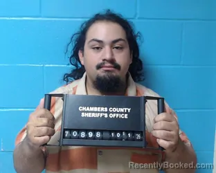 Mugshot of Camren Cruise Ramirez booked in Chambers County, Texas on October 11, 2026