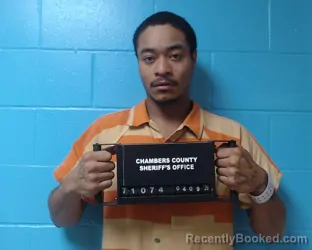 Mugshot of Tegeron Markisten Fairley booked in Chambers County, Texas on April 9, 2026