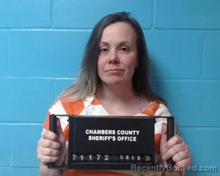 Mugshot of Lindee Lee Glover booked in Chambers County, Texas on August 15, 2026