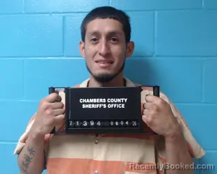 Mugshot of Emanuel Hinojosa booked in Chambers County, Texas on June 4, 2026