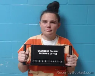 Mugshot of Victoria Ann Bean booked in Chambers County, Texas on July 22, 2026