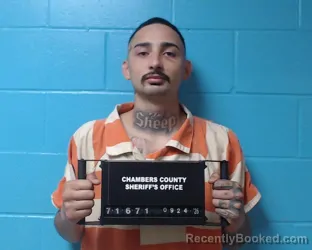 Mugshot of James Austin Travis booked in Chambers County, Texas on September 24, 2026