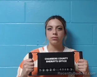 Mugshot of Brooklyn Diane Romero booked in Chambers County, Texas on July 13, 2026