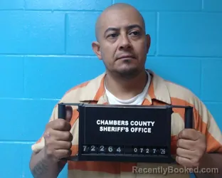 Mugshot of Jose Roberto Cardenas booked in Chambers County, Texas on July 27, 2026