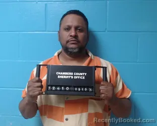 Mugshot of Jose Leonel Diaz booked in Chambers County, Texas on May 13, 2026