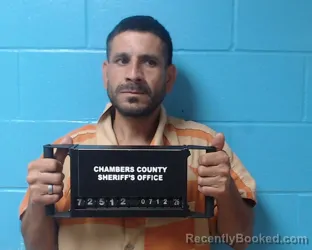 Mugshot of Jose Juan Arevalo booked in Chambers County, Texas on July 11, 2026