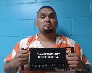 Mugshot of Leonardo Oviedo booked in Chambers County, Texas on July 17, 2026