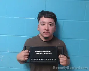 Mugshot of Brandon Alberto Ramos booked in Chambers County, Texas on September 9, 2026