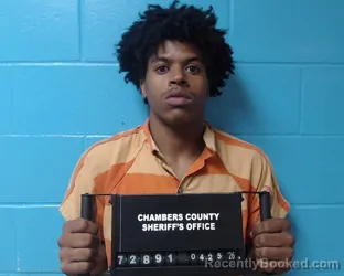 Mugshot of Isaiah Marquis Cartwright booked in Chambers County, Texas on April 25, 2026