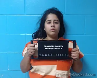 Mugshot of Aliyah Faith Miranda booked in Chambers County, Texas on July 19, 2026
