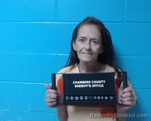 Mugshot of Shannon Frances Cordell booked in Chambers County, Texas on August 29, 2026