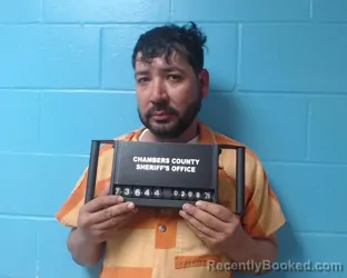 Mugshot of Jesus Becerra booked in Chambers County, Texas on March 8, 2026