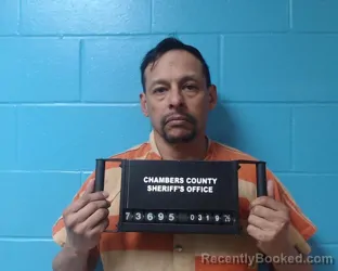 Mugshot of Ernesto Million booked in Chambers County, Texas on March 19, 2026