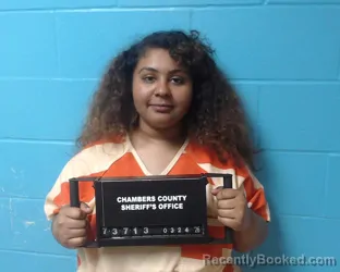 Mugshot of Chelsea Renee Flores booked in Chambers County, Texas on March 24, 2026